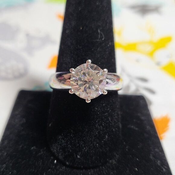 Jewelry - Cubic Zirconia (Cz) Solitaire Sterling Silver Ring